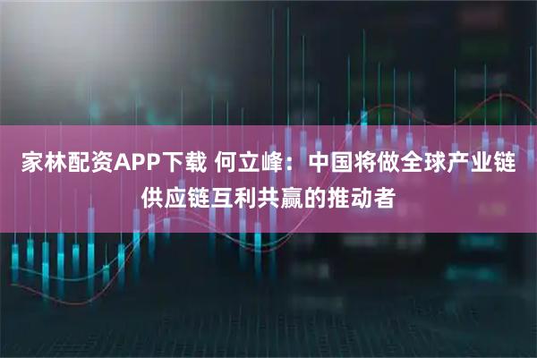 家林配资APP下载 何立峰：中国将做全球产业链供应链互利共赢的推动者